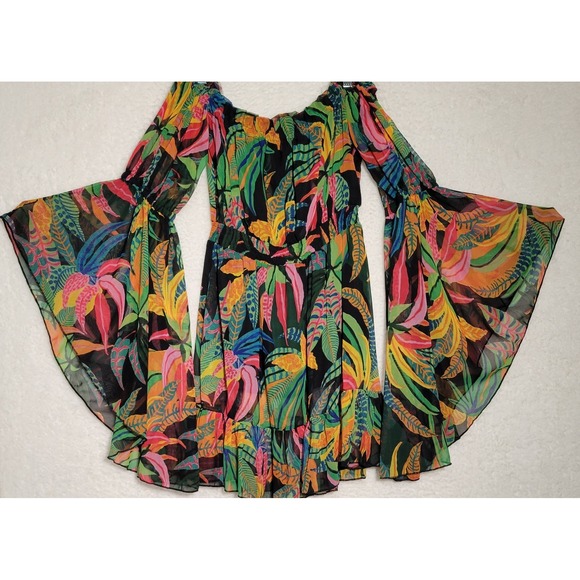 Truth Dress Tunic Floral Size Medium Knee Length Built In Short Slip 0319 - Picture 1 of 11
